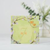 Lime Green Midsommer Floral Wedding Einladung (Stehend Vorderseite)