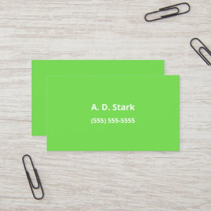 Lime Green Minimalist Business Cards Visitenkarte