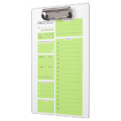 Lime Green Minimalist Daily Planner Template Klemmbrett (Links)
