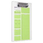 Lime Green Minimalist Daily Planner Template Klemmbrett (Rechts)