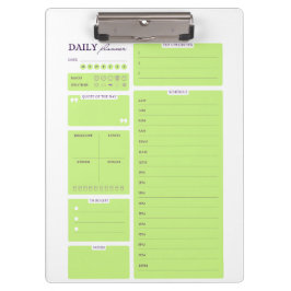 Lime Green Minimalist Daily Planner Template Klemmbrett