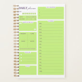 Lime Green Minimalist Daily Planner Template Planer (Vorderseite)