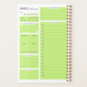 Lime Green Minimalist Daily Planner Template Planer (Rückseite)