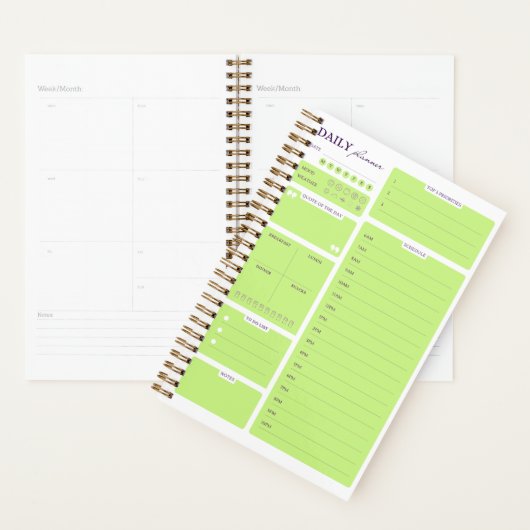 Lime Green Minimalist Daily Planner Template Planer (Anzeige)