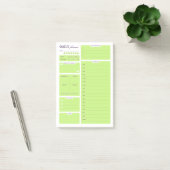 Lime Green Minimalist Daily Planner Template Post-it Klebezettel (Büro)