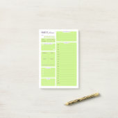 Lime Green Minimalist Daily Planner Template Post-it Klebezettel (Auf Schreibtisch)