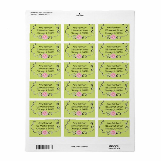 Lime Green mit Daisy Adressaufkleber (Vorne)