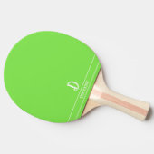 Lime Green Mit Monogramm Ping Pong Paddle Tischtennis Schläger (Seitenansicht)