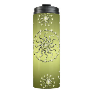 LIME GREEN MIT SILVER JEWEL SEHEN PATTER THERMOSBECHER