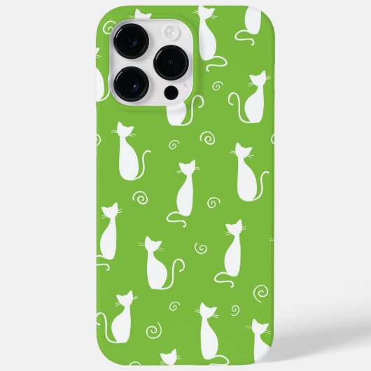 LIME GREEN MIT WEISSER SITZKATZMUSTER Case-Mate iPhone HÜLLE (Rückseite)