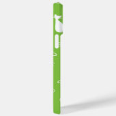 LIME GREEN MIT WEISSER SITZKATZMUSTER Case-Mate iPhone HÜLLE (Rückseite / Rechts)