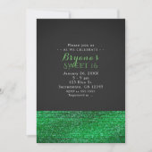 Lime Green Modern Glam Sequins Party Einladungen (Vorderseite)