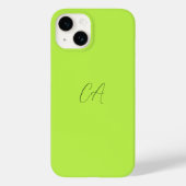 Lime Green Modern Monogram Case-Mate iPhone Hülle (Rückseite)