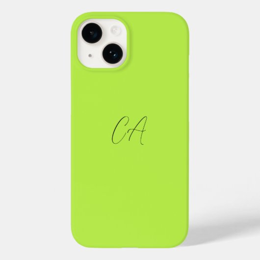 Lime Green Modern Monogram Case-Mate iPhone Hülle (Rückseite)