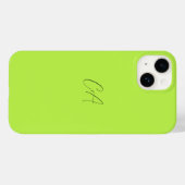Lime Green Modern Monogram Case-Mate iPhone Hülle (Rückseite (Horizontal))