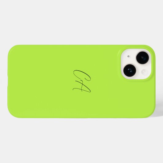 Lime Green Modern Monogram Case-Mate iPhone Hülle (Rückseite (Horizontal))