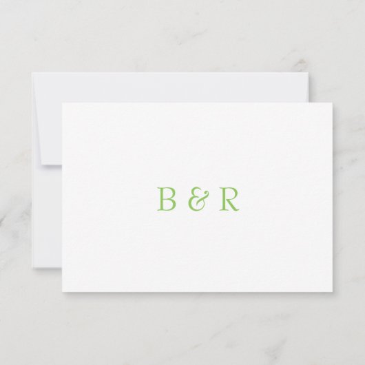 Lime Green Monogram Wedding RSVP Card (Rückseite)