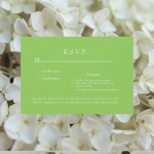 Lime Green Monogram Wedding RSVP Card Karte