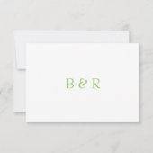 Lime Green Monogram Wedding RSVP Card Karte (Rückseite)