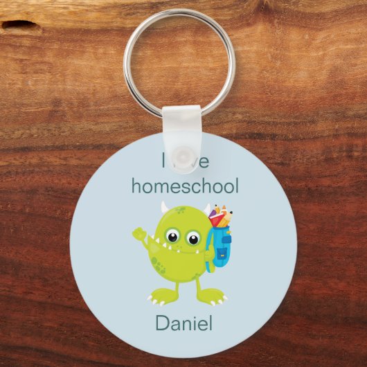 Lime Green Monster Homeschool Schlüsselanhänger (Vorderseite)
