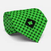 Lime Green Mops Pattern Krawatte (Gerollt)