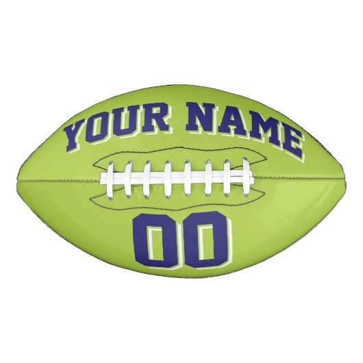LIME GREEN NAVY and WHITE Custom Football (Vorderseite)