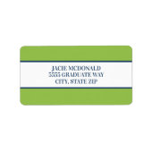 Lime Green Navy Blue Address Labels Adressaufkleber (Vorne)