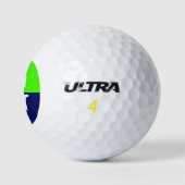 Lime Green Navy Blue LG Schachbrett Monogram Golfball (Logo)