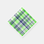Lime Green, Navy Blue, White Preppy Madras Kariert Serviette (Ecke)
