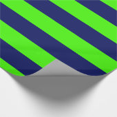 Lime Green, Navy Blue XL Stripes Muster V Geschenkpapier (Ecke)