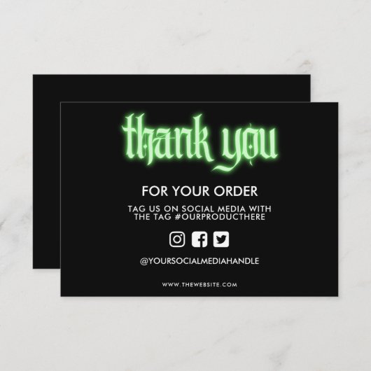 Lime Green Neon Sign Vielen Dank, Media Insert (Vorne/Hinten)