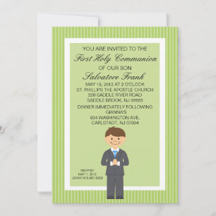 Lime Green Niedlich First Communion Boy Einladung