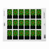 Lime Green Orange Black Lace Doily Mandala Snowfla Adressaufkleber (Vorne)