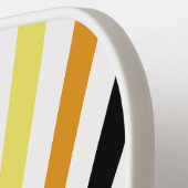 Lime Green orange und schwarz Streifen Pickleball Schläger (Linke Seite)