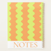 Lime Green Orange Wavy Strip Moderner Minimalistis Planer (Rückseite)