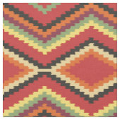 Lime Green Orange Yellow Black Ethnic Look Stoff (Nahaufnahme)