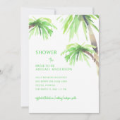 Lime Green Palm Tree Brautparty Einladung (Vorderseite)