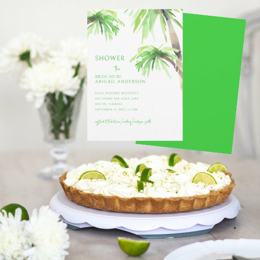Lime Green Palm Tree Brautparty Einladung