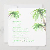 Lime Green Palm Tree Brautparty Square Einladung (Vorderseite)