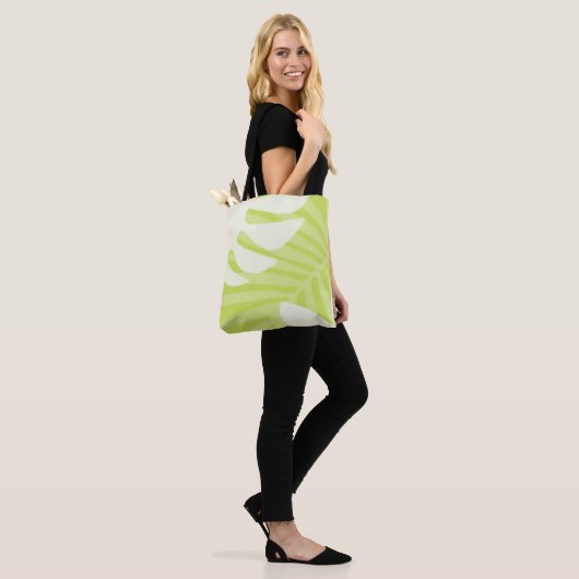 Lime Green Palm Verlasst Tasche (Am Model)