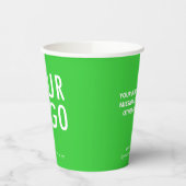 Lime Green Paper Cups Custom Business Logo 8 oz Pappbecher (Links)