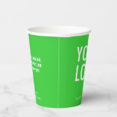 Lime Green Paper Cups Custom Business Logo 8 oz Pappbecher (Rechts)