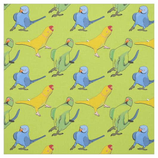 Lime Green Parrot Lingful Indian Ringneck Pattern Stoff (Muster)