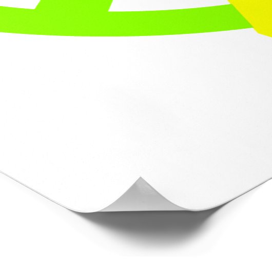 Lime Green Peace & Ribbon Poster (Ecke)