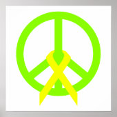 Lime Green Peace & Ribbon Poster (Vorne)