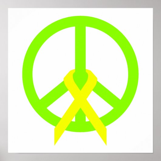 Lime Green Peace & Ribbon Poster (Vorne)