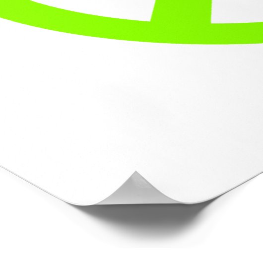 Lime Green Peace & Word Poster (Ecke)
