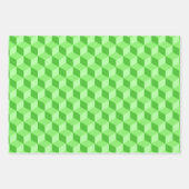LIME GREEN PEACH AQUA BLUE GEOMETRIC CUBE PATTERS GESCHENKPAPIER SET (Vorderseite)