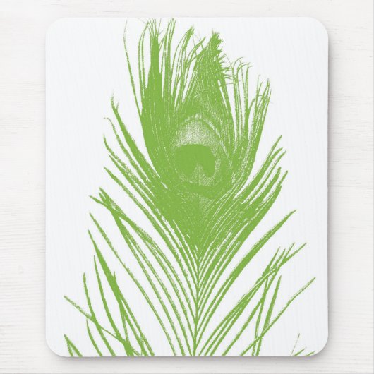 Lime Green Peacock Feather Mousepad (Vorne)