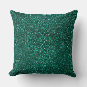 Lime Green Peacock Floral Reversible Glitzer Kissen